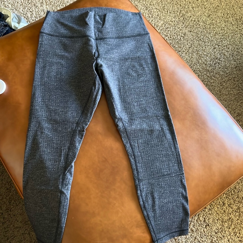 Lululemon Wunder Under crop 23”, gray herringbone, 12